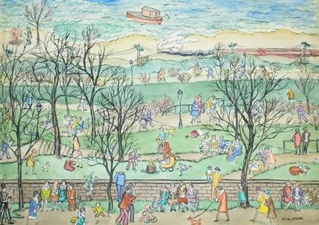 Lot image - Ethel Spears American, 1903-1974 Riverside Drive