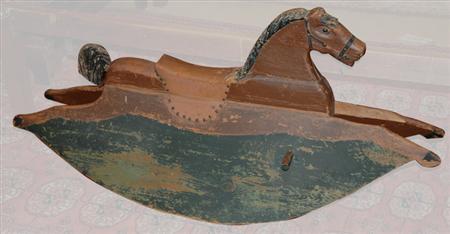 Lot image - Painted Wood Rocking Horse