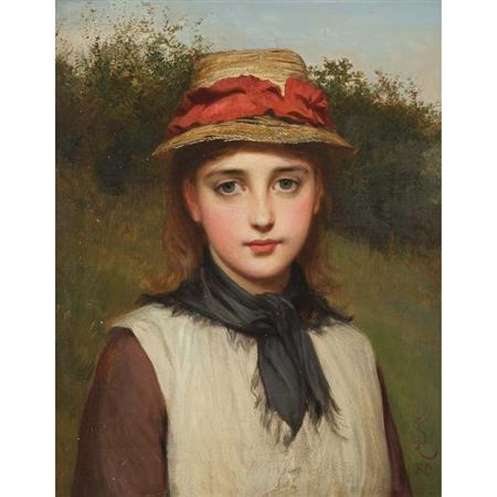 Lot image - Charles Sillem Lidderdale British, 1831-1895 The Farmers Daughter, 1880
