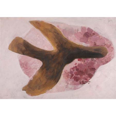 Lot image - Georges Braque French, 1882-1963 Bird on Pink Ground, 1957-58