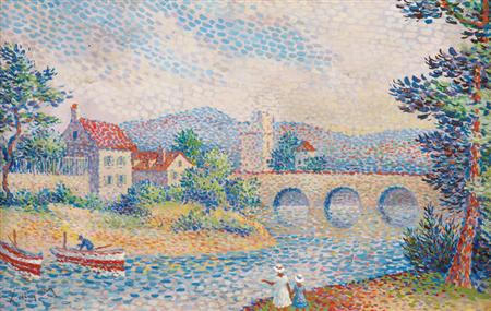 Lot image - Lucien Neuquelman French, 1909-1988 Along the River
