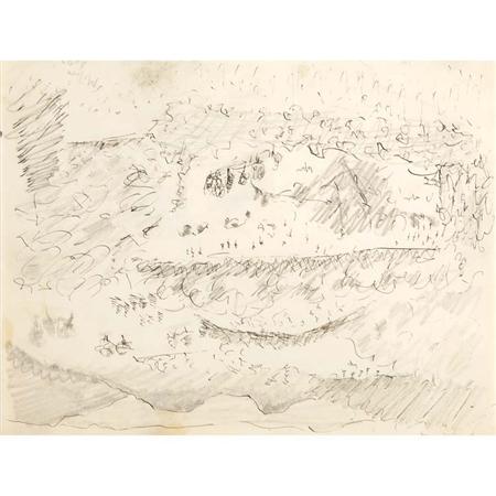 Lot image - Milton Avery American, 1885-1965 Cows in Meadow, VT, 1943