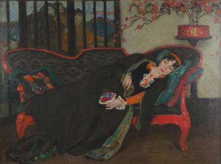 Lot image - Henry Salem Hubbell American, 1870-1949 Susanna, circa 1915