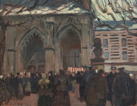 Lot image - Raoul Dufy French, 1877-1953 Place de LEglise et Marche a Montivilliers (Seine-Inferieure), 1902