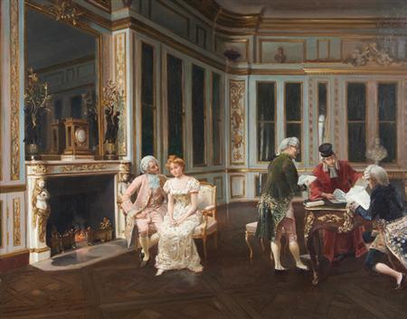 Lot image - Mariano Alonso Perez Spanish, 1857-1930 The Marriage Contract