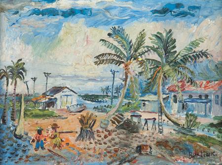 Lot image - David Burliuk American/Russian, 1882-1967 Florida Landscape