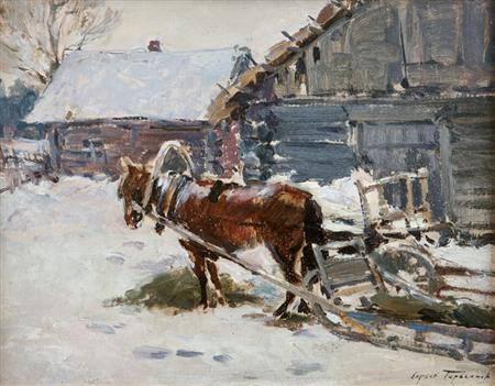 Lot image - Sergei Gerasimov Russian, 1885-1964 A Russian Winter