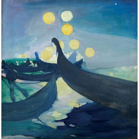 Lot image - Arthur Beecher Carles American, 1882-1952 Venetian Gondolas, circa 1909