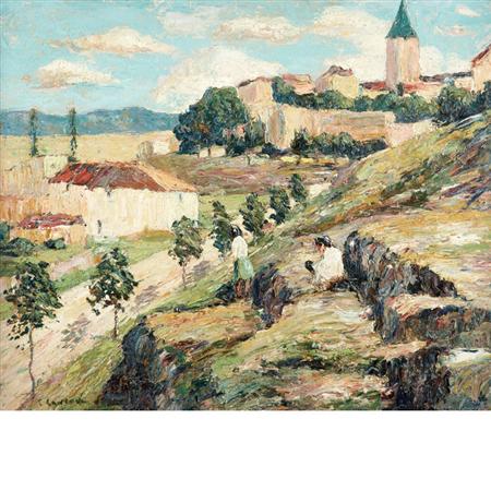 Lot image - Ernest Lawson American, 1873-1939 A Bright Day - Spain, 1916