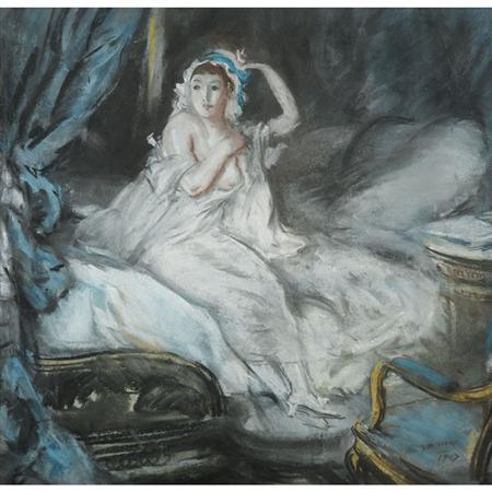 Lot image - Everett Shinn American, 1876-1953 Boudoir Scene, 1907