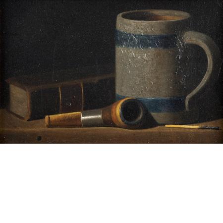 Lot image - John F. Peto American, 1854-1907 Still Life with Pipe