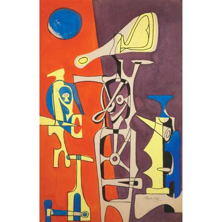 Lot image - Jan Matulka American, 1890-1972 Abstract Composition, circa 1930