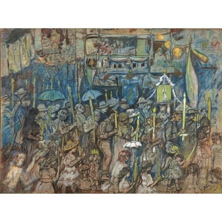 Lot image - Jerome Myers American, 1867-1940 Italian Procession