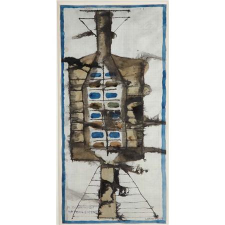 Lot image - Jan Lebenstein Polish/French, 1930-1999 Totem, 1959