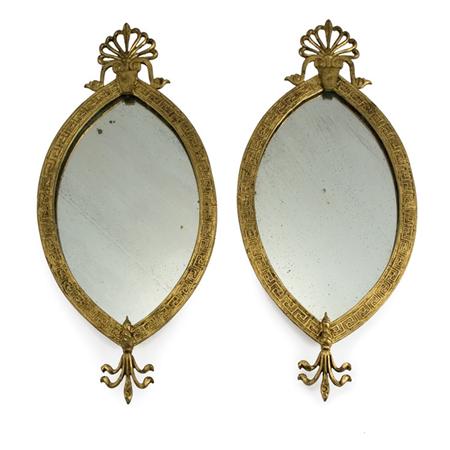 Lot image - Pair of Neoclassical Style Gilt-Bronze Mirrors