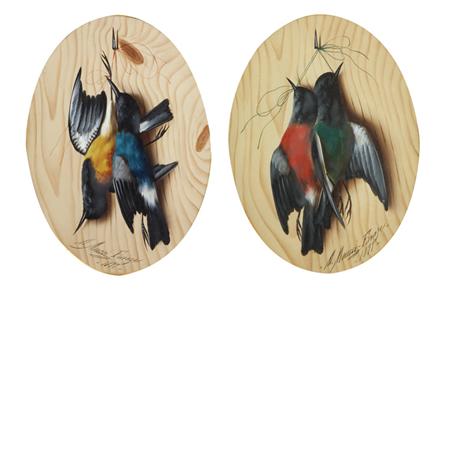 Lot image - Michelangelo Meucci Italian, 1840-1890 Hanging Game Still Lifes: Two