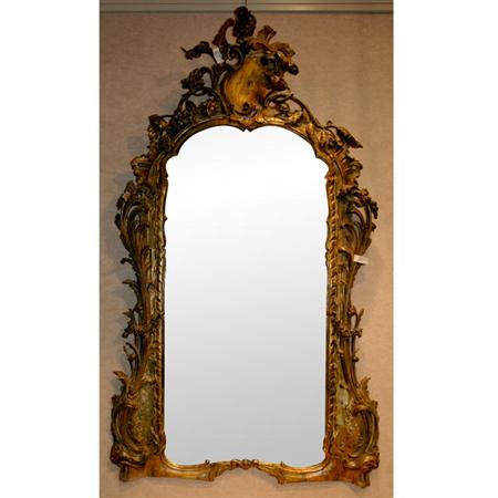 Lot image - Rococo Style Carved and Painted Mirror