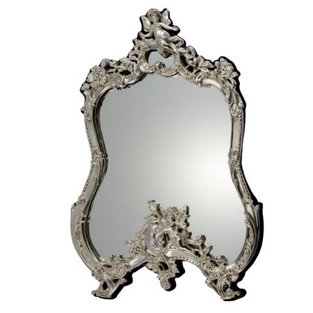 Lot image - English Rococo Style Silver Dressing Table Mirror