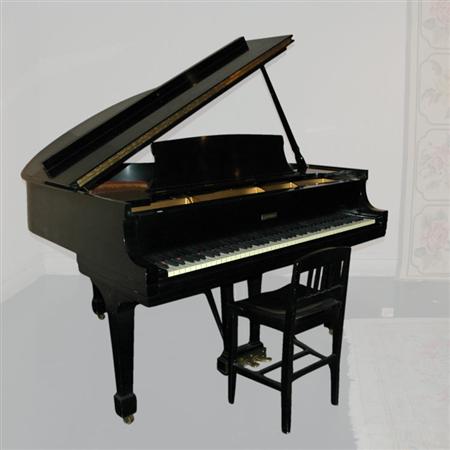 Lot image - Steinway & Sons Ebonized Baby Grand Piano