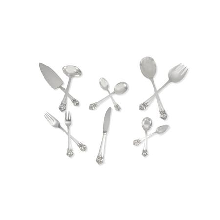 Lot image - Danish Sterling Silver Flatware Service