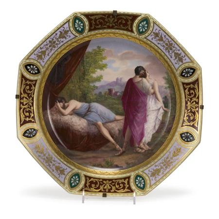 Lot image - Vienna Style Gilt and Enameled Porcelain Charger