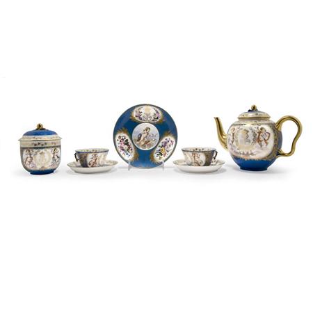 Lot image - Assembled Sevres Porcelain Tea Service