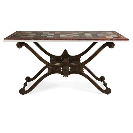 Lot image - Marble and Onyx Specimen Console Table Top