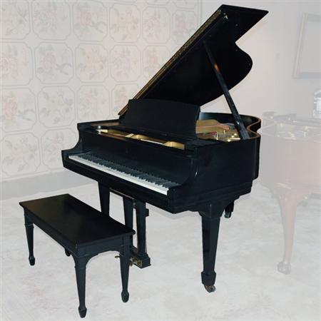 Lot image - Steinway & Sons Ebonized Baby Grand Piano