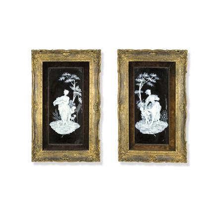 Lot image - Pair of Framed Limoges Pate Sur Pate Porcelain Plaques