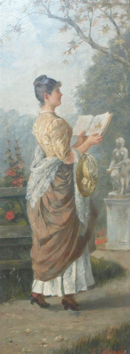 Lot image - J. Sellenati Italian, late 19th/20th Century Im Parke (In the Park) and Die esten Roesen (The First Roses): Two