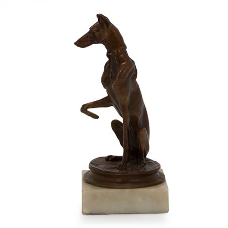 Lot image - Bronze Figure of a Doberman