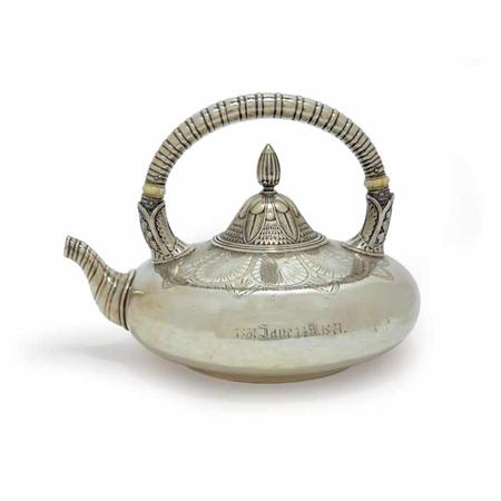 Lot image - Gorham Aesthetic Movement Sterling Silver Teapot