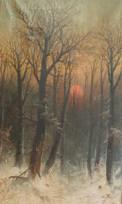 Lot image - American School 19th Century Winter Evening, 1881