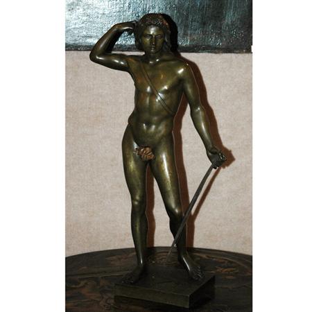 Lot image - Bronze Figure of a Male Nude