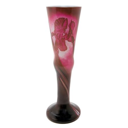 Lot image - Desire Christian Acid Etched and Wheel Engraved Cameo Glass Vase