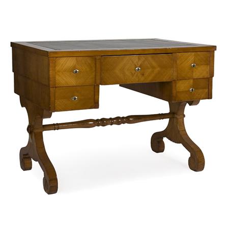 Lot image - Biedermeier Fruitwood Kneehole Desk