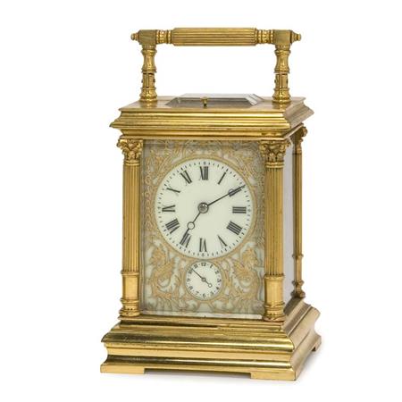 Lot image - Gilt-Metal Carriage Clock