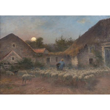 Lot image - Alexandre Gaston Guignard French, 1848-1922 Rentree au Bercail