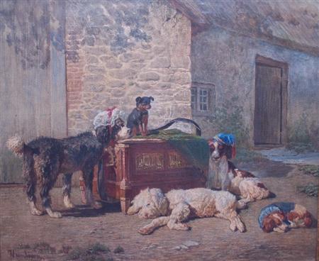 Lot image - Henry van Ingen American, 1833-1899 Taking a Break