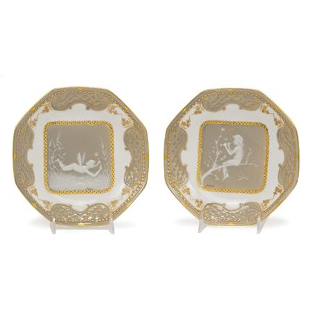 Lot image - Set of Six Limoges Pate Sur Pate Porcelain Dessert Plates