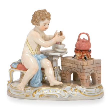 Lot image - Meissen Porcelain Figure of a Putto