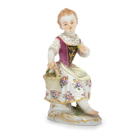 Lot image - Meissen Porcelain Figure of a Fruit Seller