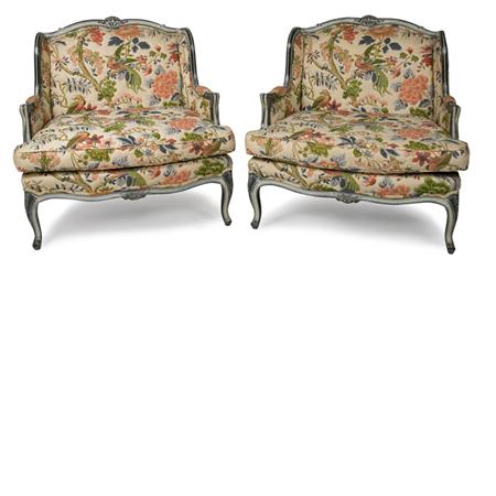 Lot image - Pair of Louis XV Style Painted Marquises