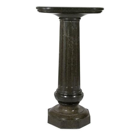 Lot image - Neoclassical Style Carved Green Serpentine Marble Pedestal