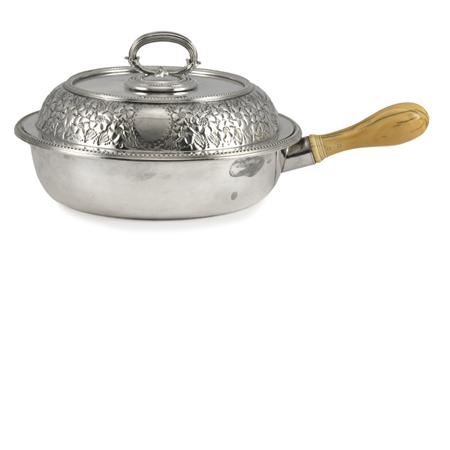Lot image - English Silver Plated and Ivory Chafing Dish
