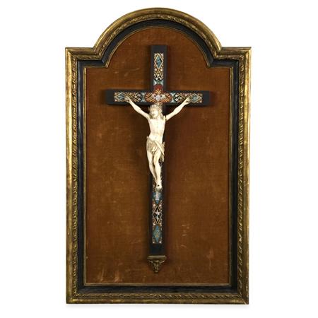 Lot image - Continental Carved Ivory Figure of Christ