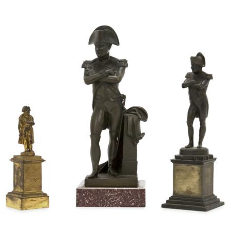 Lot image - Group of Three Bronze Figures of Napoleon