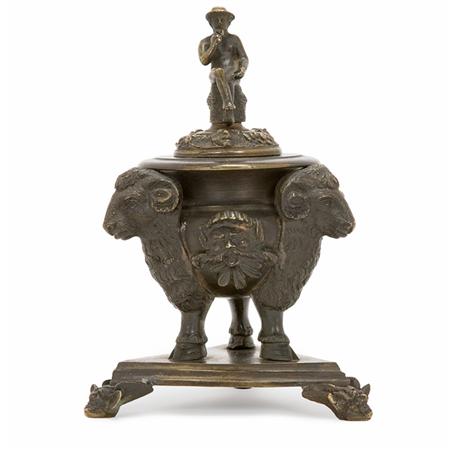 Lot image - Renaissance Style Bronze Inkwell