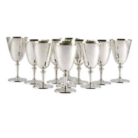 Lot image - Set of Eleven Tiffany & Co. Makers Sterling Silver Goblets