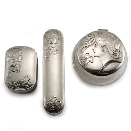 Lot image - WMF Plated Metal and Glass Ladys Partial Dresser Set